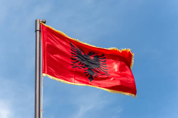 istock Albania fringed flag 1474082351