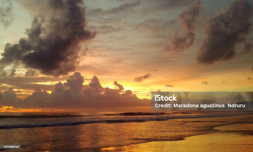 Simeulue Island Sunset in Simeulue Island Aceh Stock Photo