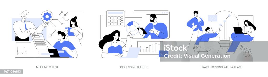 Project Management Abstract Graphics It Project Management Abstract Concept Vector Illustrations Stock ...