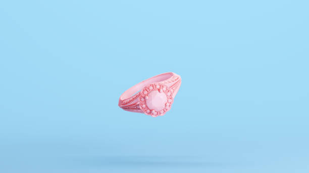 istock Pink Diamond Ring Expensive Gemstone Jewel Wedding Ring Luxury Kitsch Blue Background 1474086684