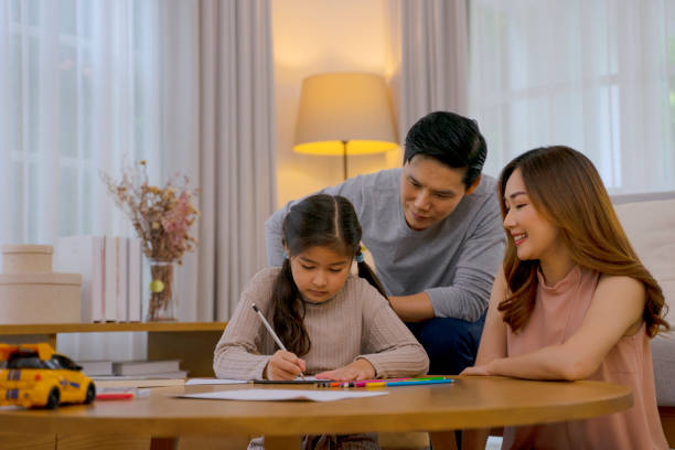 istock Family with one daughter at home. 1474088450