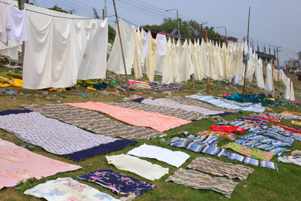 istock The clothes are dried in the sun 1474092543