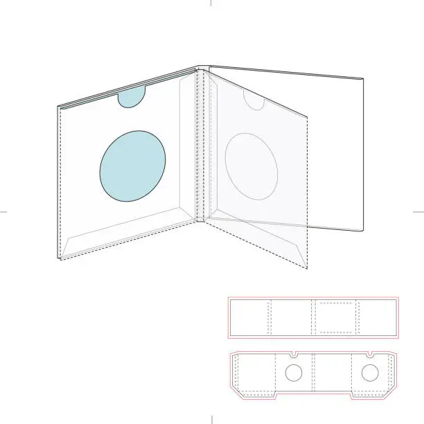 Vector illustration of Custom Folder Envelope for CD and DVD