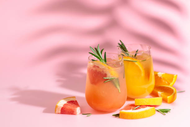 istock Summer cocktails with grapefruit, orange, rosemary, and ice. 1474095179