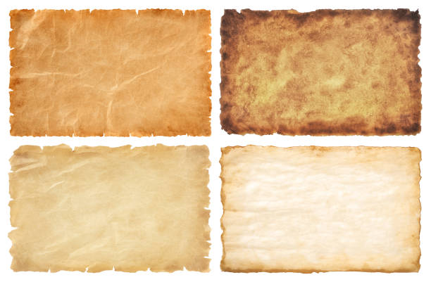 istock collection set old parchment paper sheet vintage aged or texture isolated on white background 1474100536