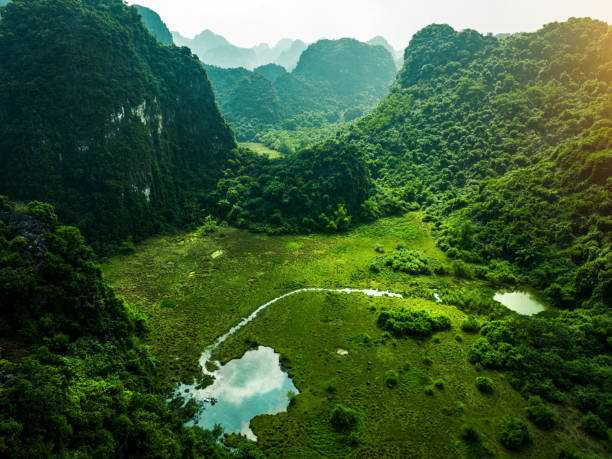 istock Drone view over Tam Coc with karst formations, Ninh Binh province, Vietnam 1474101060