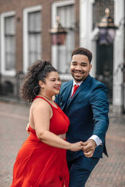istock Stylish mixed race couple dancing in Delft 1474101799