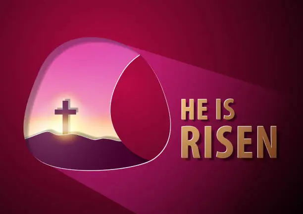 Vector illustration of Easter Sunday Empty Tomb