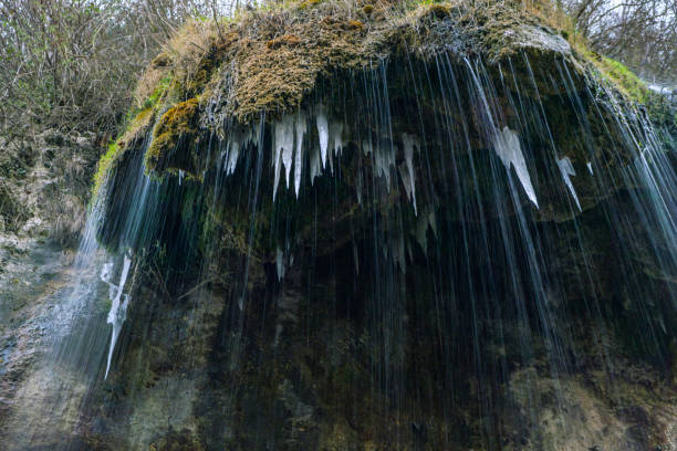Ice waterfall in north Italy Alps