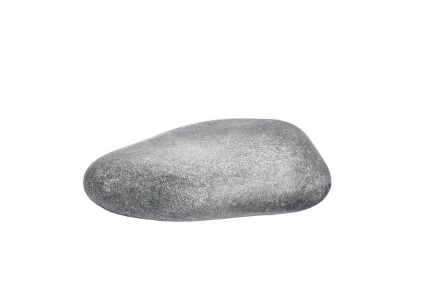 istock Gray stone podium isolated on white background. 1474103250