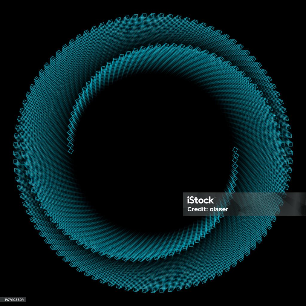 Square Vortex Shape Turquoise Square Outlines Forming 3d Vortex Stock Illustration ...