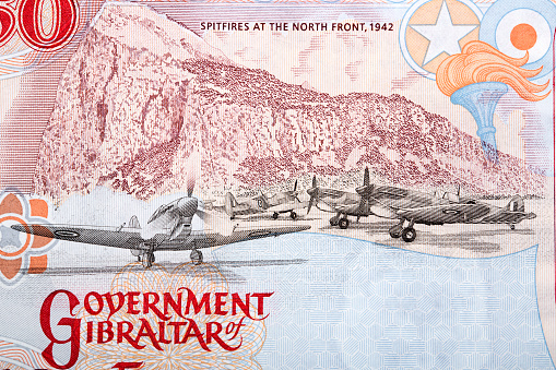 Spitfires at the North Front from money - Gibraltar pound