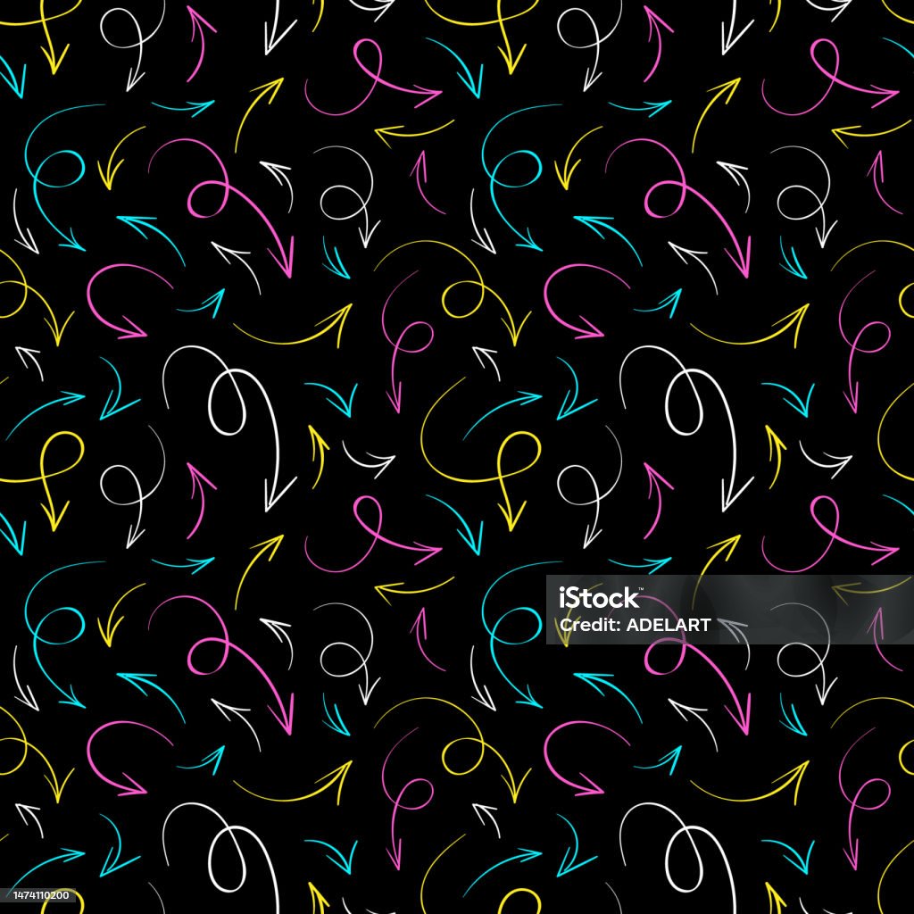 Subtle Arrow Pattern Arrows Doodle Pattern Sketch Scribbles Quirky Simple Backdrop Up Down ...
