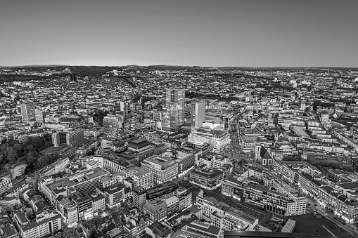 View from top of the Yokohama Landmark Tower of the sprawling Greater Tokyo Area with Tokyo skyline in the distance, the most populous metropolitan area in the world, consisting of the Kantō region of Japan as well as the prefecture of Yamanashi of the neighboring Chūbu region.