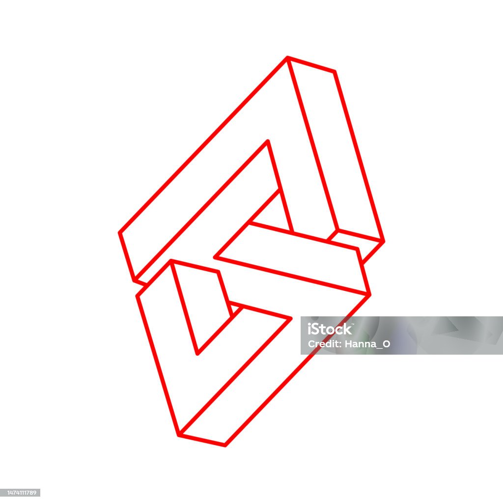 Impossible Line Impossible Shapes Line Design Isolated On A White Background Vector ...