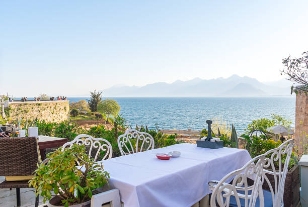 istock A table in a cafe on a rock 1474111820