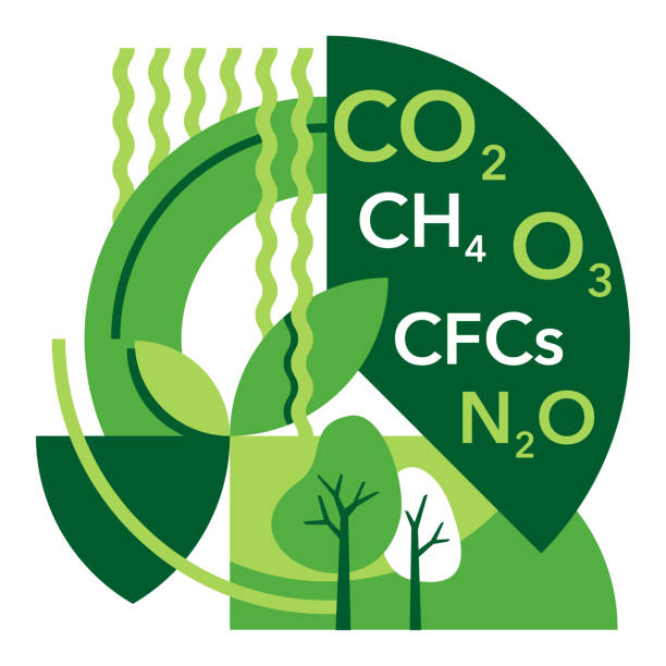 Greenhouse Gases Co2 Methane Nitrous Ozone Stock Illustration - Download  Image Now - Coal, Porous, Surface Level - iStock