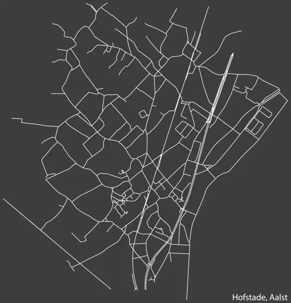 Vector illustration of Street roads map of the HOFSTADE COMMUNE, AALST