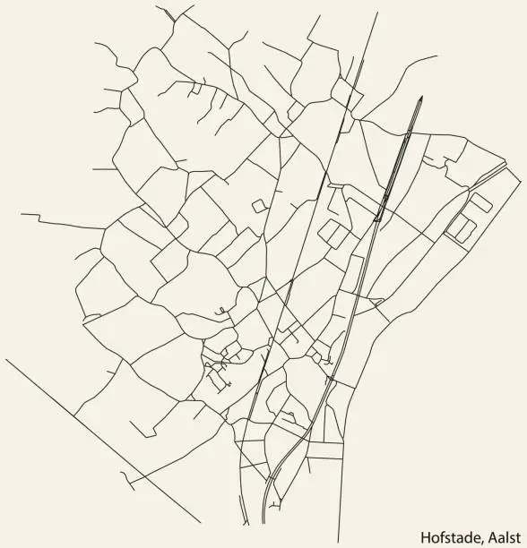 Vector illustration of Street roads map of the HOFSTADE COMMUNE, AALST