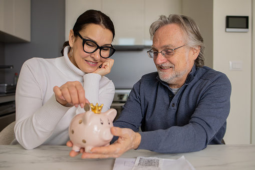 Mature couple plans finances for the future