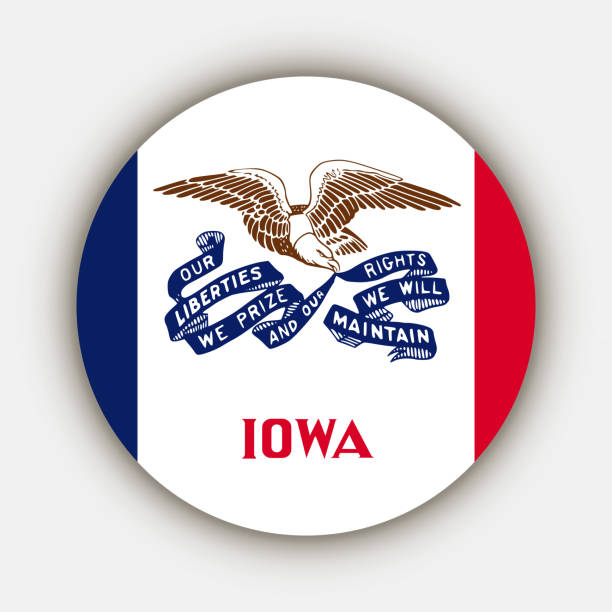 Iowa state flag. Vector illustration. Iowa state flag. Vector illustration. iowa stock illustrations