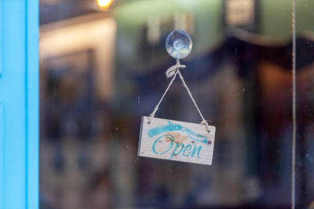 istock Open sign of a barber shop 1474133518