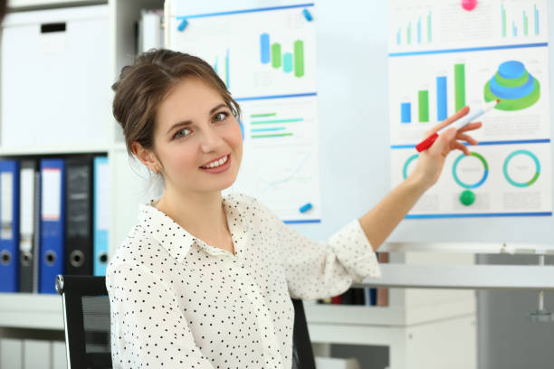 istock Female mentor conducts training in marketing and analytics in charts 1474133540
