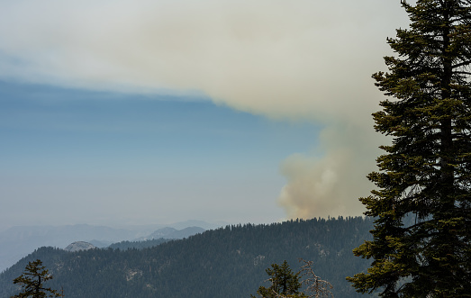 Smoke from Controlled Burn creates Smoke Cloud Over Sequoia National Park