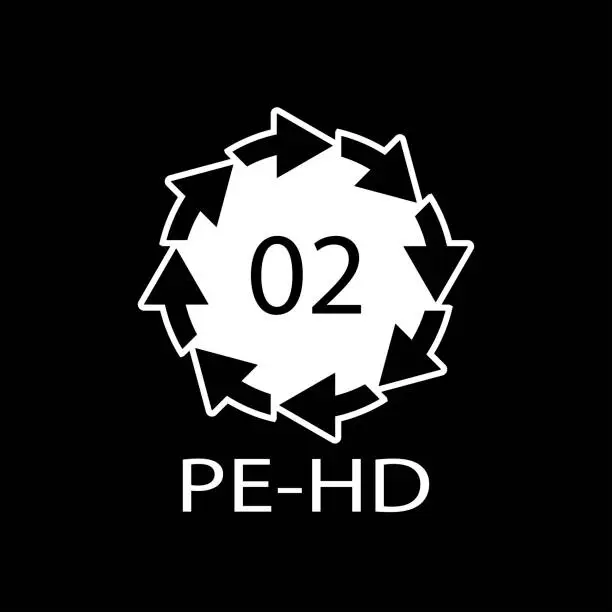 Vector illustration of High-density Polyethylene 02 PE-HD Icon Symbol
