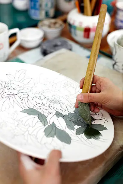 Hand-painting of Chinese ceramics