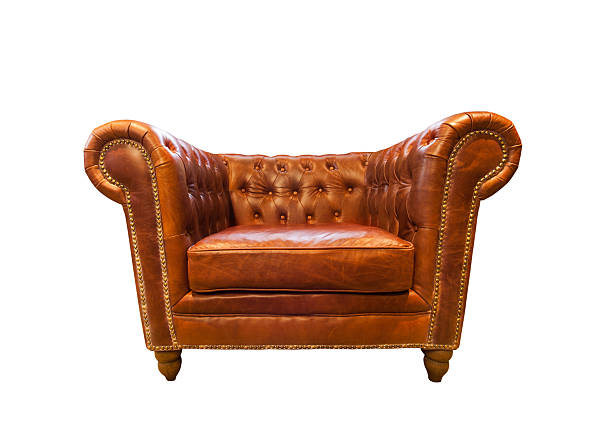 istock Vintage brown leather armchair 147413994