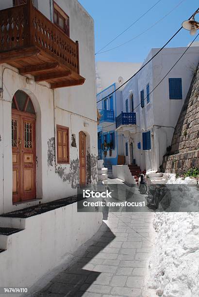 Narrow Street Nisyros Island Stock Photo - Download Image Now - Aegean Islands, Alley, Building Exterior