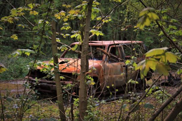 istock Abandoned burnt out offroader 1474141910