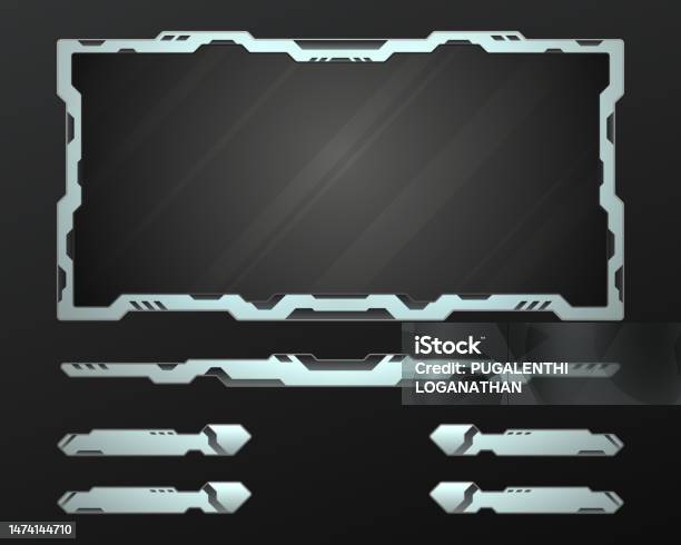 Futuristic Silver Border Stream Overlay Game Gui Screen Panel Frame ...
