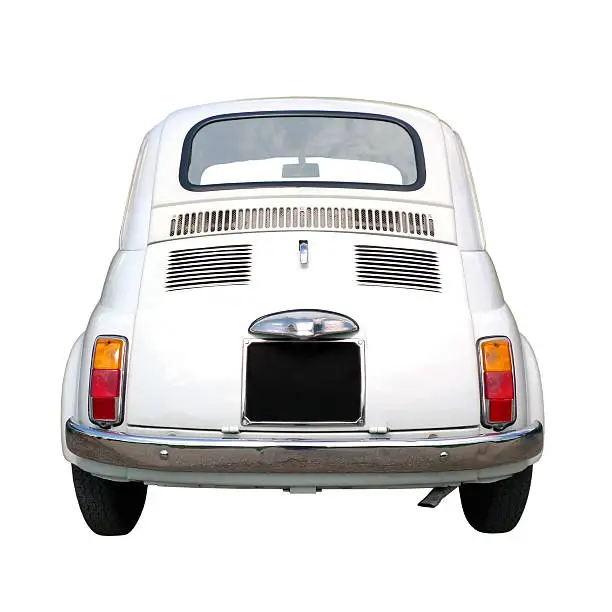 60s vintage italian car isolated on white background