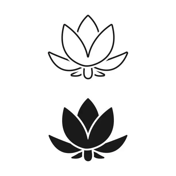 Vector illustration of Lotus Flower Icon.