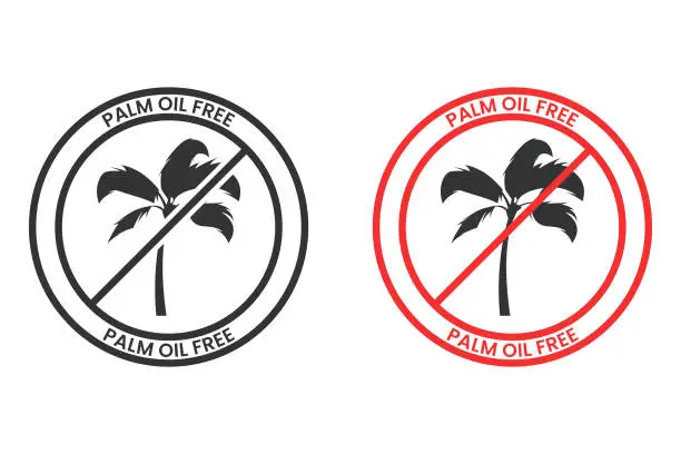 Vector illustration of Palm Oil Free Icon.