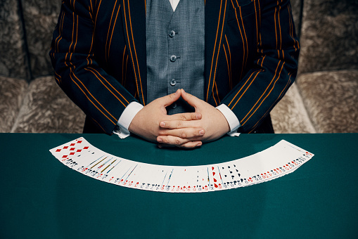 Portrait of a mid adult male magician in Japan