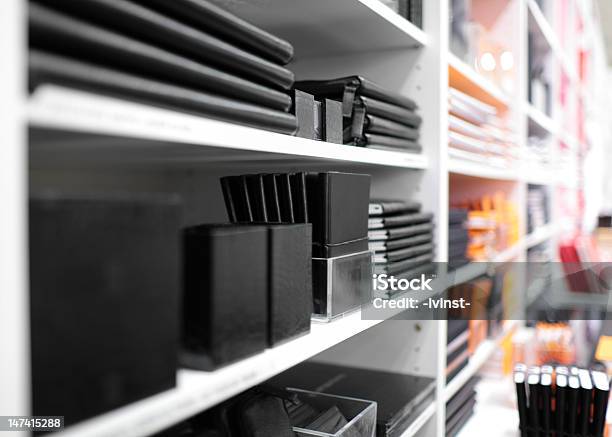 Stationery Stock Photo - Download Image Now - Store, Shelf, Black Color