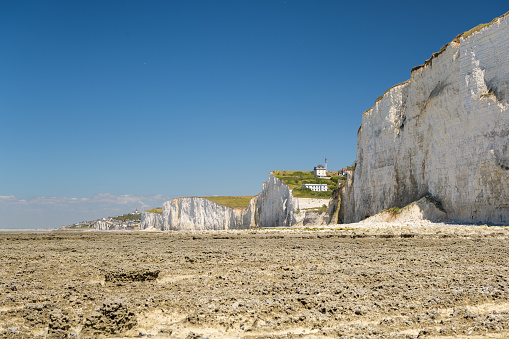 Th white cliffs of the Seven Sisters at Cuckmere Haven in East Sussex UK