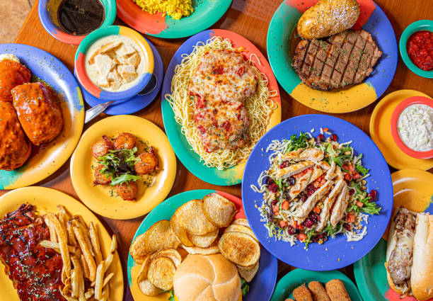 A variety of food items are displayed in an appetizing way.