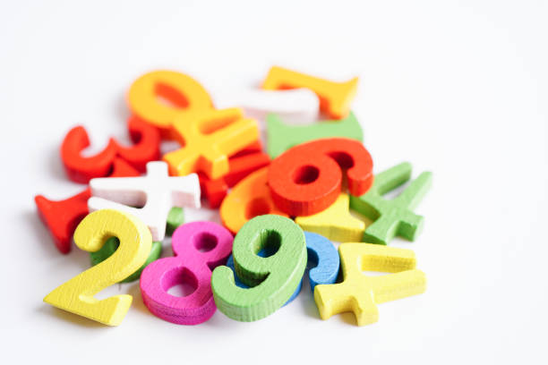 istock Number wood block cubes for learning Mathematic, education math concept. 1474160241