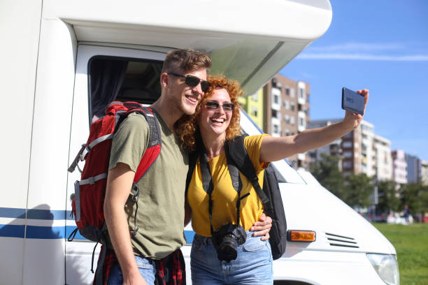 istock Young couple taking a selfie 1474164981