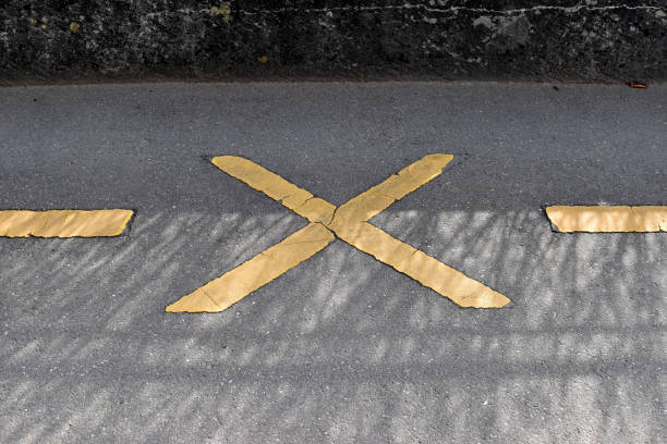 istock a road marking on a traffic road. 1474165433