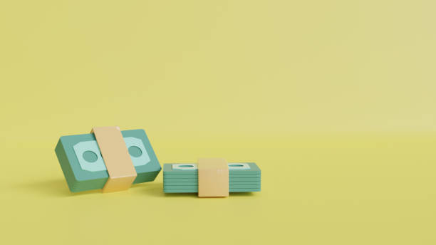 istock Coins and banknotes, finance business concept. Copy space. 3D rendering 1474166113