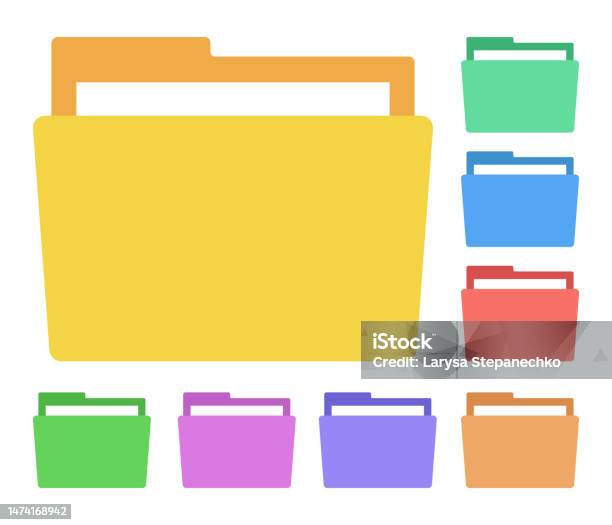 Color Folder Logo Folder Set In Different Colors Vector Stock Illustration - Download ...