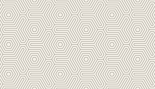 Seamless Geometric Vector Pattern Seamless. Colors easily changed. Editable Stroke. hexagon stock illustrations