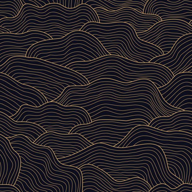 Seamless Abstract Mushroom Gills Vector Pattern Seamless. Colors easily changed. Editable Stroke. fungus stock illustrations