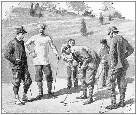 Antique sport illustration: Golf