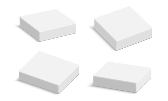 Realistic Empty Box White Cardboard Package Box Template Realistic Empty Box Mockup For ...